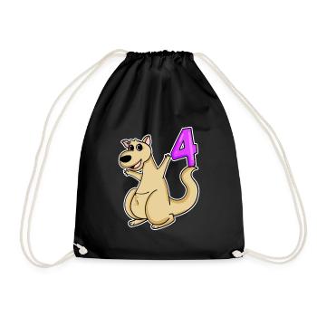 Girl 4 years old 4th birthday gift - Drawstring Bag - black - Front