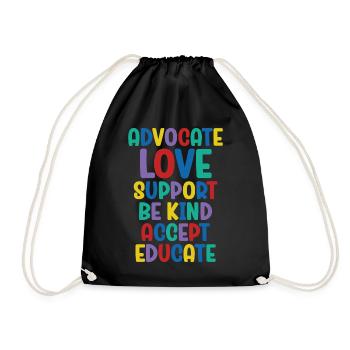Plaidoyer Amour Soutien Accepter Soyez gentil - Sac de sport léger - noir - Devant