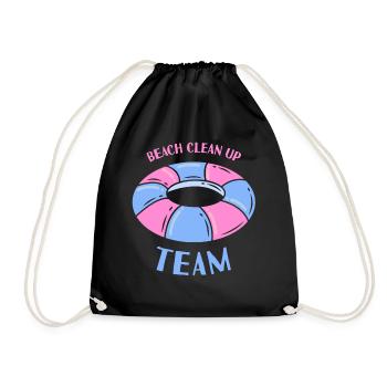 Beach Clean Up Team Beach Beach Cleaning - Drawstring Bag - black - Front