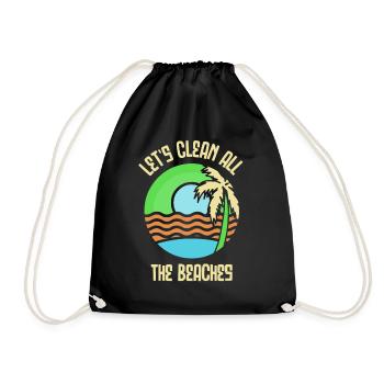 Nettoyons toutes les plages Beach Clean Up - Sac de sport léger - noir - Devant