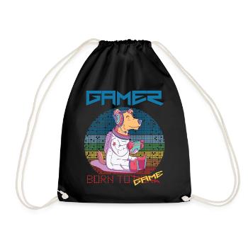Jeux vidéo Funny Gamer Born To Gaming Retro Astro - Sac de sport léger - noir - Devant