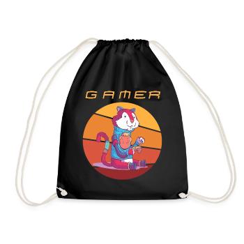 Gamer Retro Games Video Games Vintage Funny Consol - Turnbeutel - Schwarz - Vorne