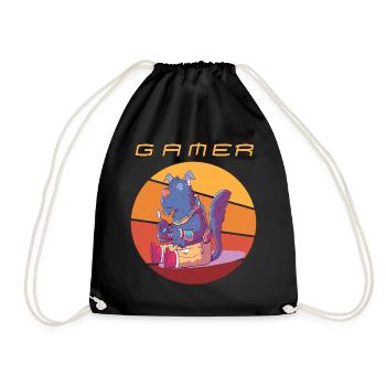 Funny Gamer Retro Games Video Games Vintage Consol - Turnbeutel - Schwarz - Vorne