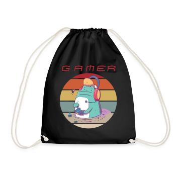 Video Games Retro Gamer Console Games Funny Games - Turnbeutel - Schwarz - Vorne