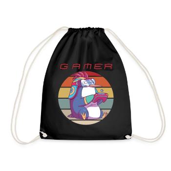 Jeux vidéo drôles Jeux de console rétro Penguin Jeu - Sac de sport léger - noir - Devant