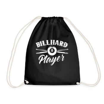 Billiard Player Lovers Pool Billiards Billiards - Drawstring Bag - black - Front