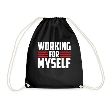 Working for myself Founder CEO Entrepreneurs - Drawstring Bag - black - Front