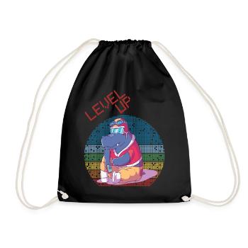 Niveau vers le haut Gamer Jeux vidéo Retro Vintage Gaming Où - Sac de sport léger - noir - Devant