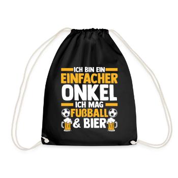 Patenonkel Fußball Bier Pate Onkel - Turnbeutel - Schwarz - Vorne