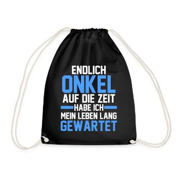 Patenonkel Pate Onkel - Turnbeutel - Schwarz - Vorne