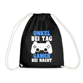 Patenonkel Gamer Zocker Pate Onkel - Turnbeutel - Schwarz - Vorne