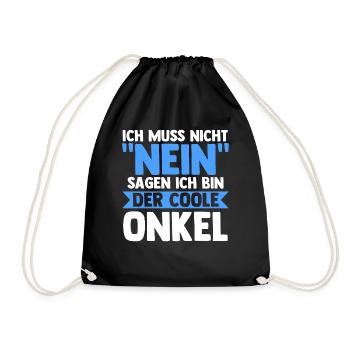 Patenonkel Pate Onkel - Turnbeutel - Schwarz - Vorne