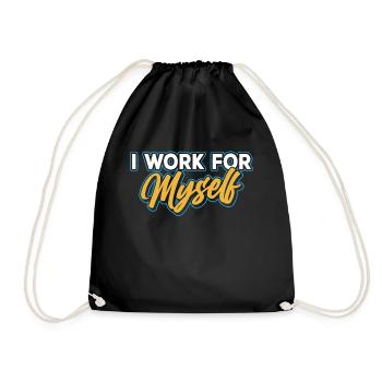 I work for myself founder entrepreneur - Drawstring Bag - black - Front