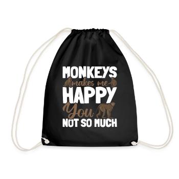Les singes me rendent moins heureux - Monkey Lo - Sac de sport léger - noir - Devant