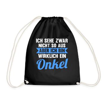 Patenonkel Pate Onkel - Turnbeutel - Schwarz - Vorne