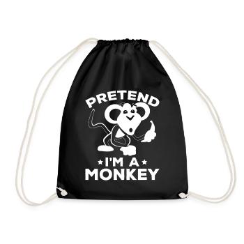 Orangutan Monkey Lover - Pretend I'm A Monkey - Drawstring Bag - black - Front