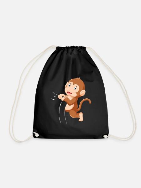 Cute Monkey Baby Monkey Baby Orangutan Baby Monkey - Turnbeutel - Schwarz