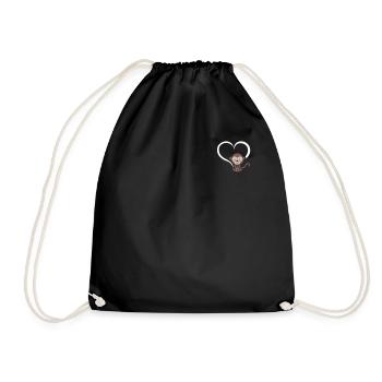 Singe mignon bébé orang-outan - coeur de singe - Sac de sport léger - noir - Devant