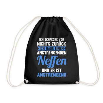 Patenonkel Pate Onkel - Turnbeutel - Schwarz - Vorne