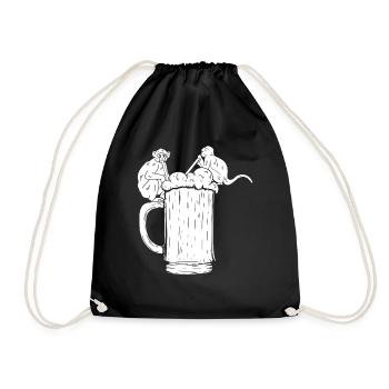 Orangutan Monkeys with Beer - Funny Monkey Orangut - Turnbeutel - Schwarz - Vorne