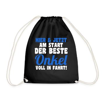 Patenonkel Pate Onkel - Turnbeutel - Schwarz - Vorne