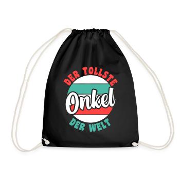 Patenonkel Pate Onkel - Turnbeutel - Schwarz - Vorne