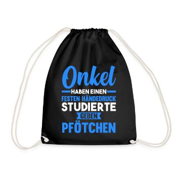 Patenonkel Pate Onkel - Turnbeutel - Schwarz - Vorne