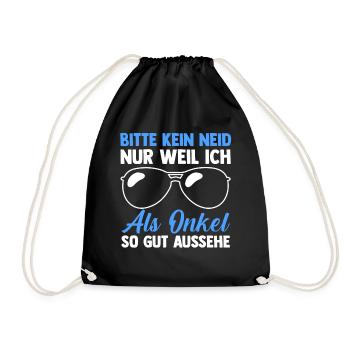 Patenonkel Pate Onkel - Turnbeutel - Schwarz - Vorne