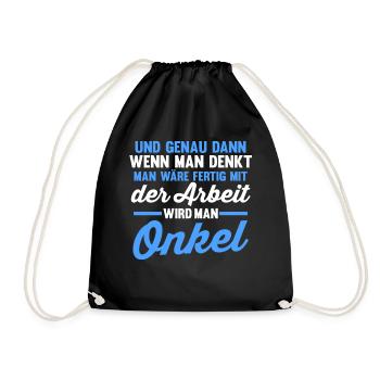 Patenonkel Pate Onkel - Turnbeutel - Schwarz - Vorne