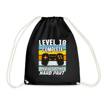 Niveau 18 Jeux vidéo d’anniversaire 18ème jour - Sac de sport léger - noir - Devant