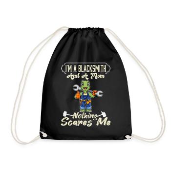 I'm A Blacksmith And A Mom Nothing Scares Me - Drawstring Bag - black - Front