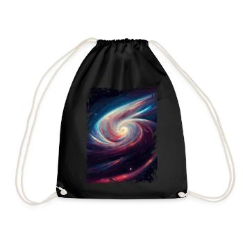 Space Galaxy Nebula Astronomiemuster - Turnbeutel - Schwarz - Vorne
