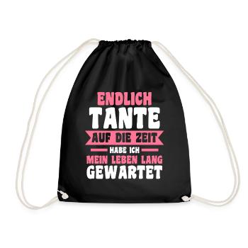 Patinntante Patin Tante - Turnbeutel - Schwarz - Vorne