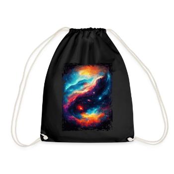 Space Galaxy Aquarell Nebel Muster - Turnbeutel - Schwarz - Vorne