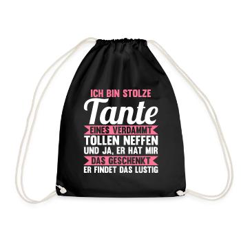 Patinntante Patin Tante - Turnbeutel - Schwarz - Vorne