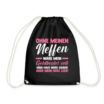 Patinntante Patin Neffen Tante - Turnbeutel - Schwarz - Vorne