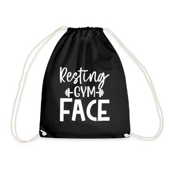 Resting Gym Face - Fitness Spruch - Turnbeutel - Schwarz - Vorne