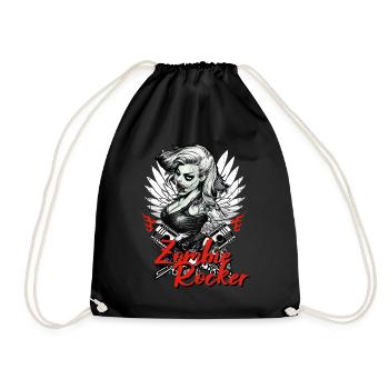 Zombie Rocker Horror Greaser Rock and Roll Girl Bi - Turnbeutel - Schwarz - Vorne