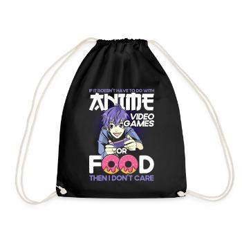Anime Video Games Or Food - Drawstring Bag - black - Front