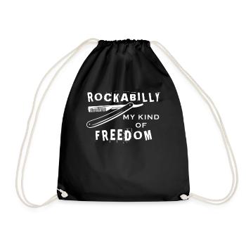 Rockabilly meine Art von Freiheit Biker Kamm Psych - Turnbeutel - Schwarz - Vorne