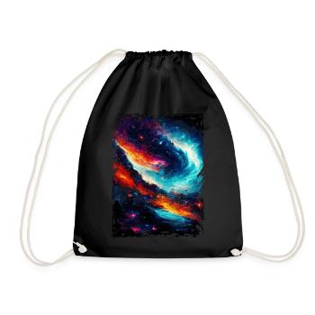 Blaues rotes Weltraum Galaxy Nebula Galaktisches M - Turnbeutel - Schwarz - Vorne