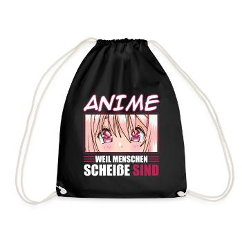 Anime because people suck - Drawstring Bag - black - Front