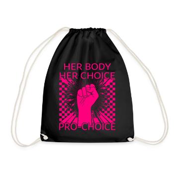 Pro Choice Shirt, son corps son choix poing fermé - Sac de sport léger - noir - Devant