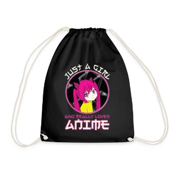 Just A Girl Who Really Loves Anime - Turnbeutel - Schwarz - Vorne