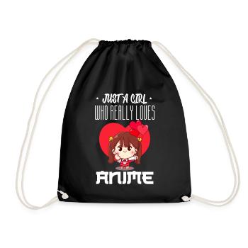 Just A Girl Who Really Loves Anime - Turnbeutel - Schwarz - Vorne