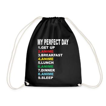 Anime My Perfect Day Anime Anime Series - Drawstring Bag - black - Front