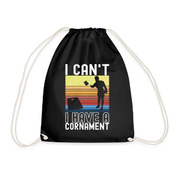 Cornhole Player Cornhole Board - Drawstring Bag - black - Front