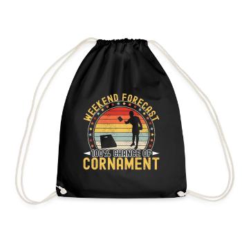 Cornhole Player Cornhole Board - Drawstring Bag - black - Front