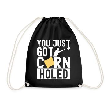 Cornhole Player Cornhole Board - Drawstring Bag - black - Front