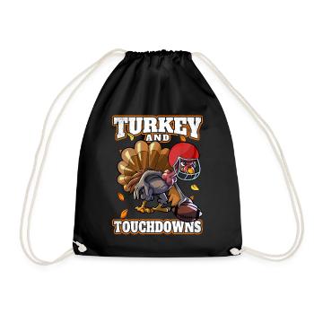 Turquie et Touchdowns Thanksgiving Football - Sac de sport léger - noir - Devant